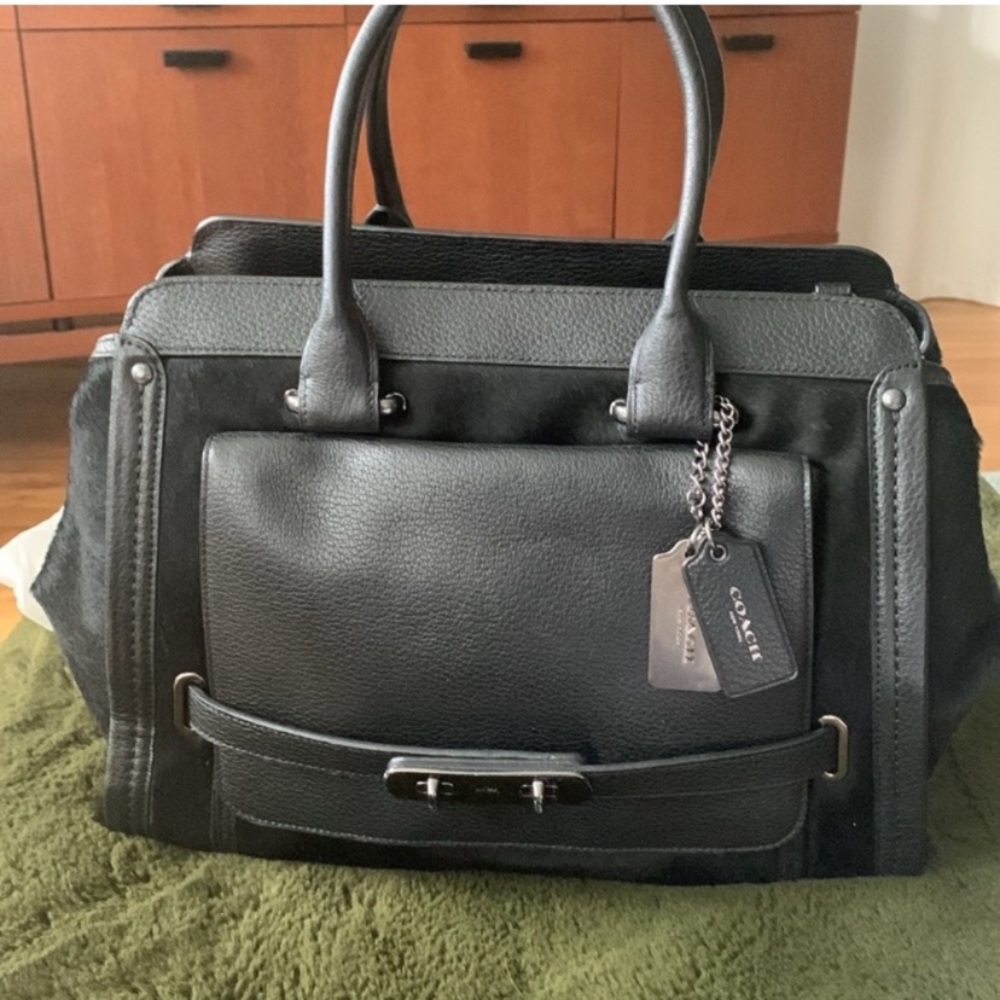 Rare Limited Edition Swagger Frame Satchel Bag in Calf Hair #35968